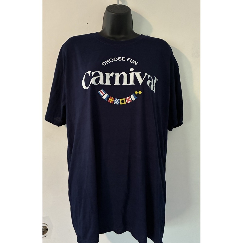 Carnival Choose Fun Navy Blue XL Tshirt Graphic Design Unisex Cruise Ship Shirt